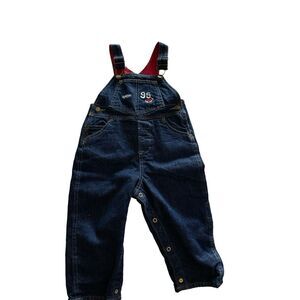 oshkosh overalls Flannel Lined‎ Fully 18 M Embroidered Football, '95, Owl